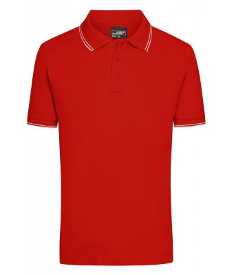 Heren Men's Polo Tomaat/wit 8208