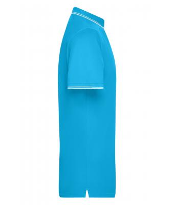 Heren Men's Polo Turquoise/wit 8208