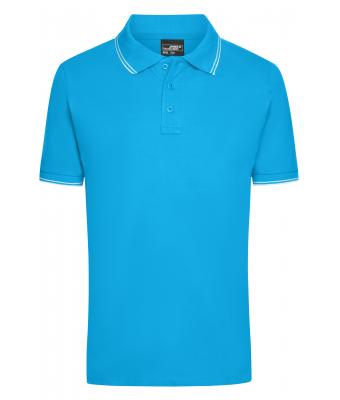 Heren Men's Polo Turquoise/wit 8208