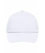 Unisex 5 Panel Promo Cap Lightly Laminated White 7570
