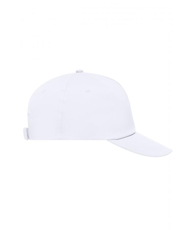 Unisex 5 Panel Promo Cap Lightly Laminated White 7570