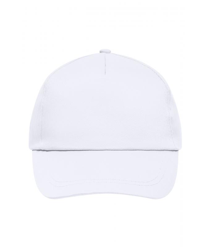 Unisex 5 Panel Promo Cap Lightly Laminated White 7570