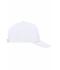 Unisex 5 Panel Promo Cap Lightly Laminated White 7570
