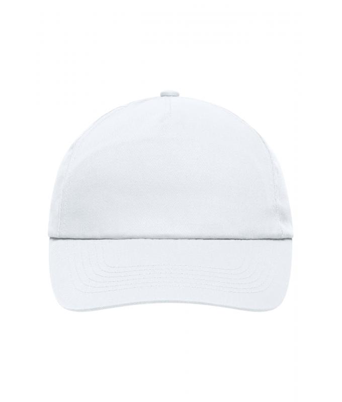 Unisex 5 Panel Promo Cap Laminated White 7571