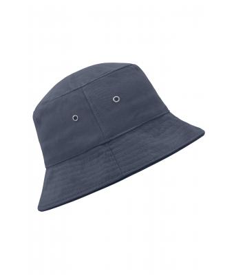 Unisexe Bob coton brossé avec passepoil Marine/marine 7579