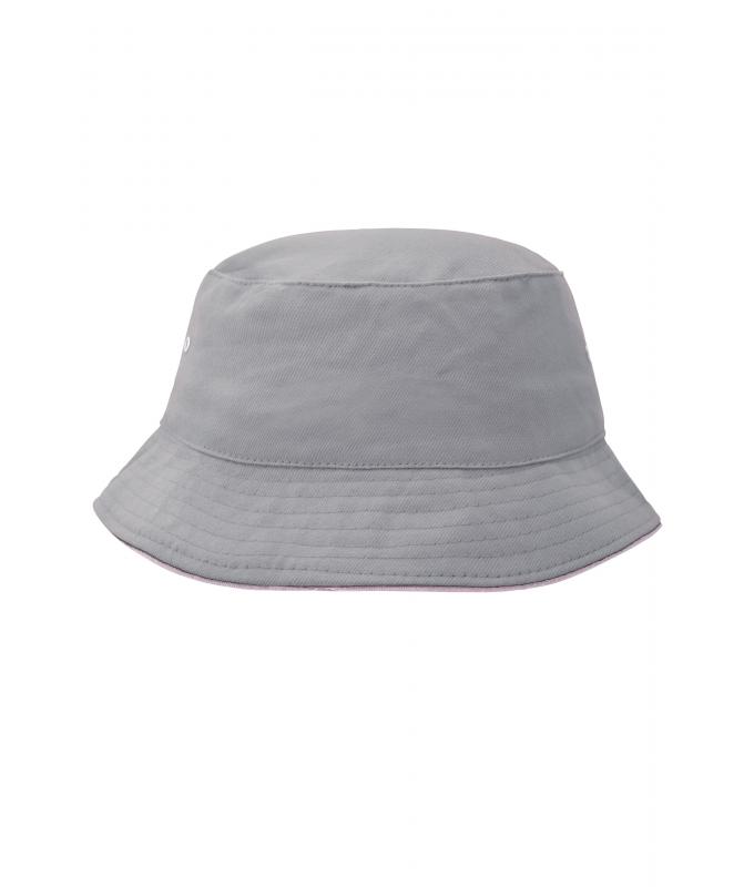 Unisexe Bob coton brossé avec passepoil Gris/gris-rose 7579