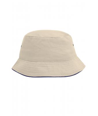 Unisex Fisherman Piping Hat Natural/navy 7579