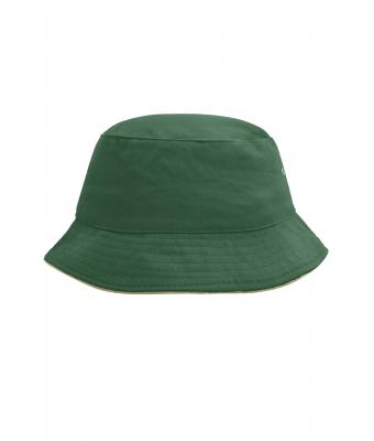 Unisex Fisherman Piping Hat Donkergroen/beige 7579