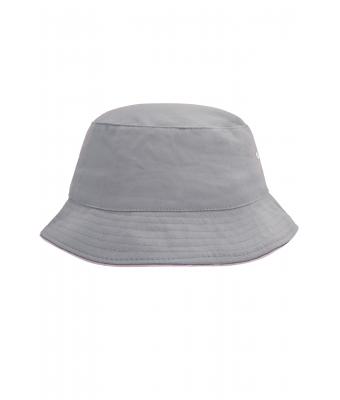 Unisex Fisherman Piping Hat Grijs/licht roos 7579