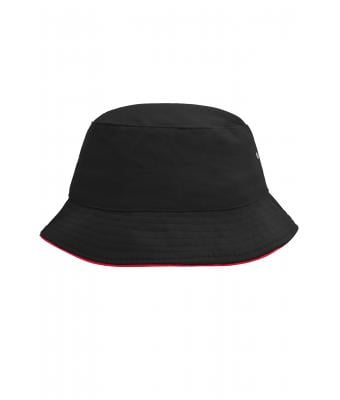 Damen Fisherman Piping Hat Black/red 7579