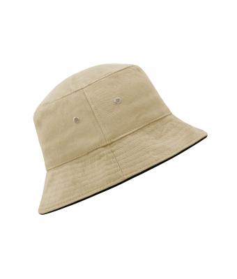 Unisex Fisherman Piping Hat Khaki/black 7579