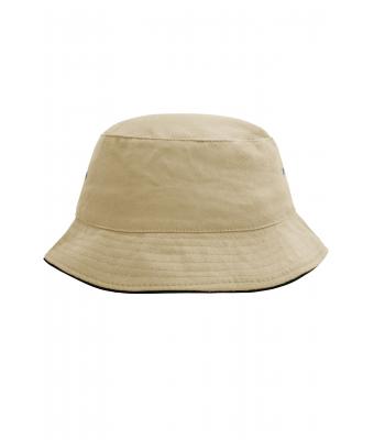 Unisex Fisherman Piping Hat Khaki/black 7579