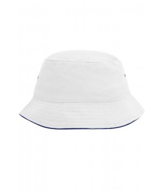 Unisex Fisherman Piping Hat White/navy 7579