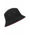 Unisex Fisherman Piping Hat Zwart/rood 7579