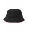 Unisex Fisherman Piping Hat Zwart/rood 7579