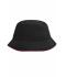 Unisex Fisherman Piping Hat Zwart/rood 7579