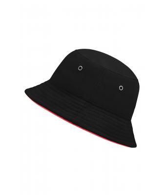 Kids Fisherman Piping Hat for Kids Black/red 7580