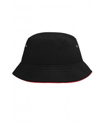 Kids Fisherman Piping Hat for Kids Black/red 7580