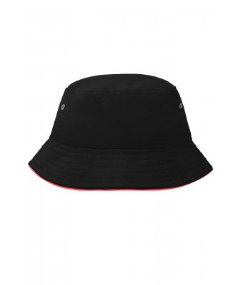 Kids Fisherman Piping Hat for Kids Black/red 7580