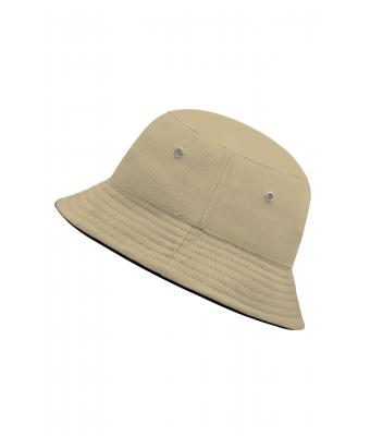 Kids Fisherman Piping Hat for Kids Khaki/black 7580