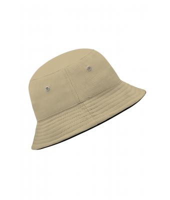Kids Fisherman Piping Hat for Kids Khaki/black 7580