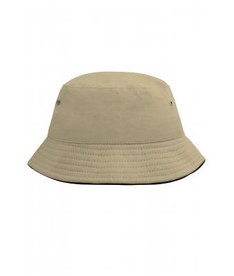 Kids Fisherman Piping Hat for Kids Khaki/black 7580