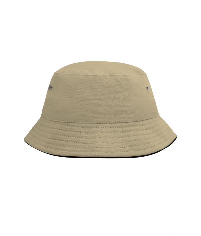 Kids Fisherman Piping Hat for Kids Khaki/black 7580