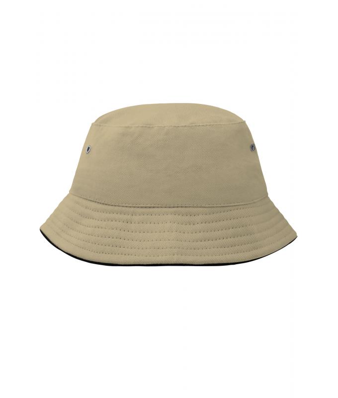 Kids Fisherman Piping Hat for Kids Khaki/black 7580