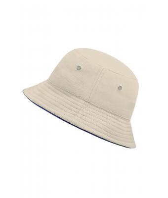 Kinderen Fisherman Piping Hat for Kids Naturel/navy 7580