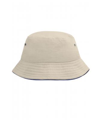 Kinderen Fisherman Piping Hat for Kids Naturel/navy 7580