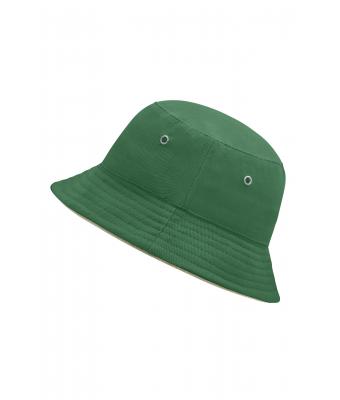 Kids Fisherman Piping Hat for Kids Dark-green/beige 7580