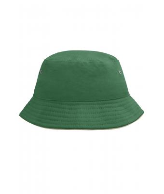 Kids Fisherman Piping Hat for Kids Dark-green/beige 7580