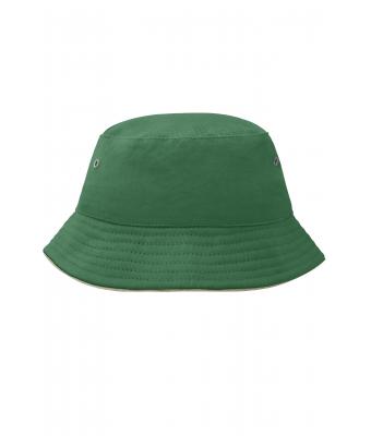 Kids Fisherman Piping Hat for Kids Dark-green/beige 7580