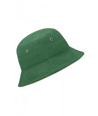 Kinderen Fisherman Piping Hat for Kids Donkergroen/beige 7580