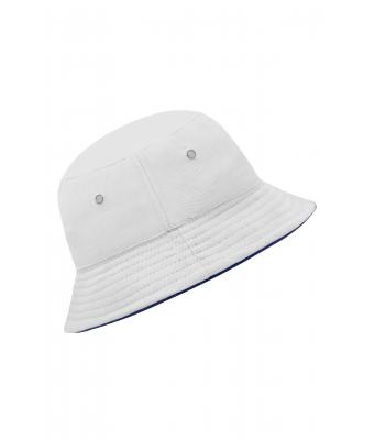 Kinderen Fisherman Piping Hat for Kids Wit/navy 7580