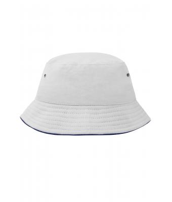 Kinderen Fisherman Piping Hat for Kids Wit/navy 7580