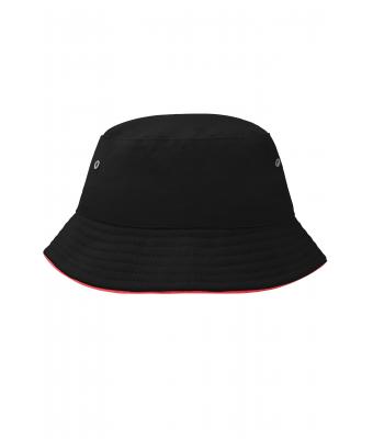Kinderen Fisherman Piping Hat for Kids Zwart/rood 7580