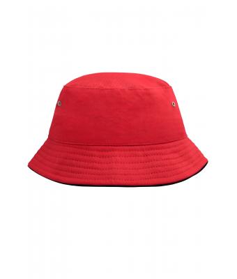 Kinderen Fisherman Piping Hat for Kids Rood/zwart 7580