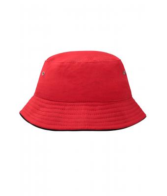 Kinderen Fisherman Piping Hat for Kids Rood/zwart 7580