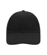 Unisex 6 Panel Cap Laminated Black 7583