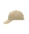 Unisexe Casquette 6 panneaux coton brossé lourd Beige 7583