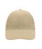 Unisexe Casquette 6 panneaux coton brossé lourd Beige 7583