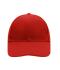 Unisexe Casquette 6 panneaux coton brossé lourd Rouge 7583