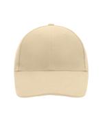 Unisexe Casquette 6 panneaux coton brossé lourd Beige 7585