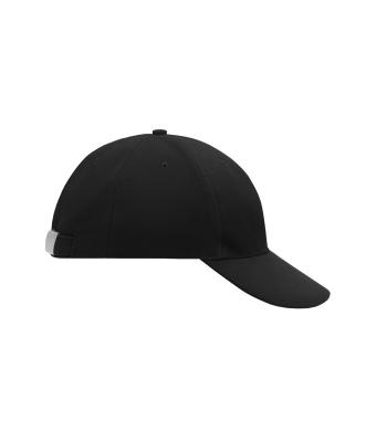Unisexe Casquette 6 panneaux coton brossé lourd Noir 7585