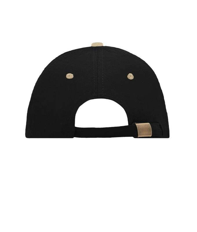 Unisex 6 Panel Sandwich Cap Black/beige/black 7590