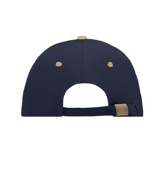 Unisex 6 Panel Sandwich Cap Navy/beige/navy 7590