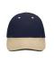 Unisex 6 Panel Sandwich Cap Navy/beige/navy 7590