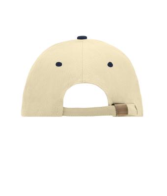 Unisex 6 Panel Sandwich Cap Beige/navy/beige 7590
