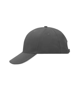 Unisex 6 Panel Sandwich Cap Graphite/light-grey 7590